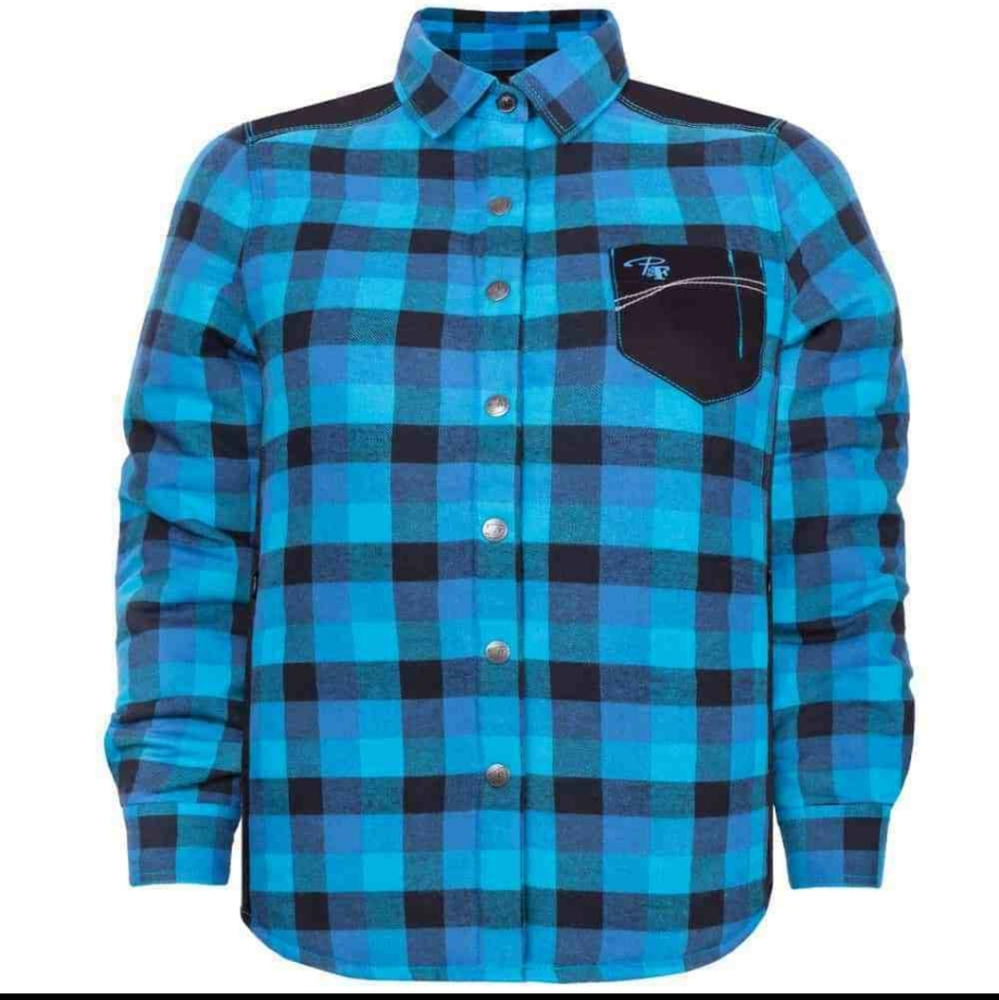 Pilote et filles | quilted plaid jacket in blue